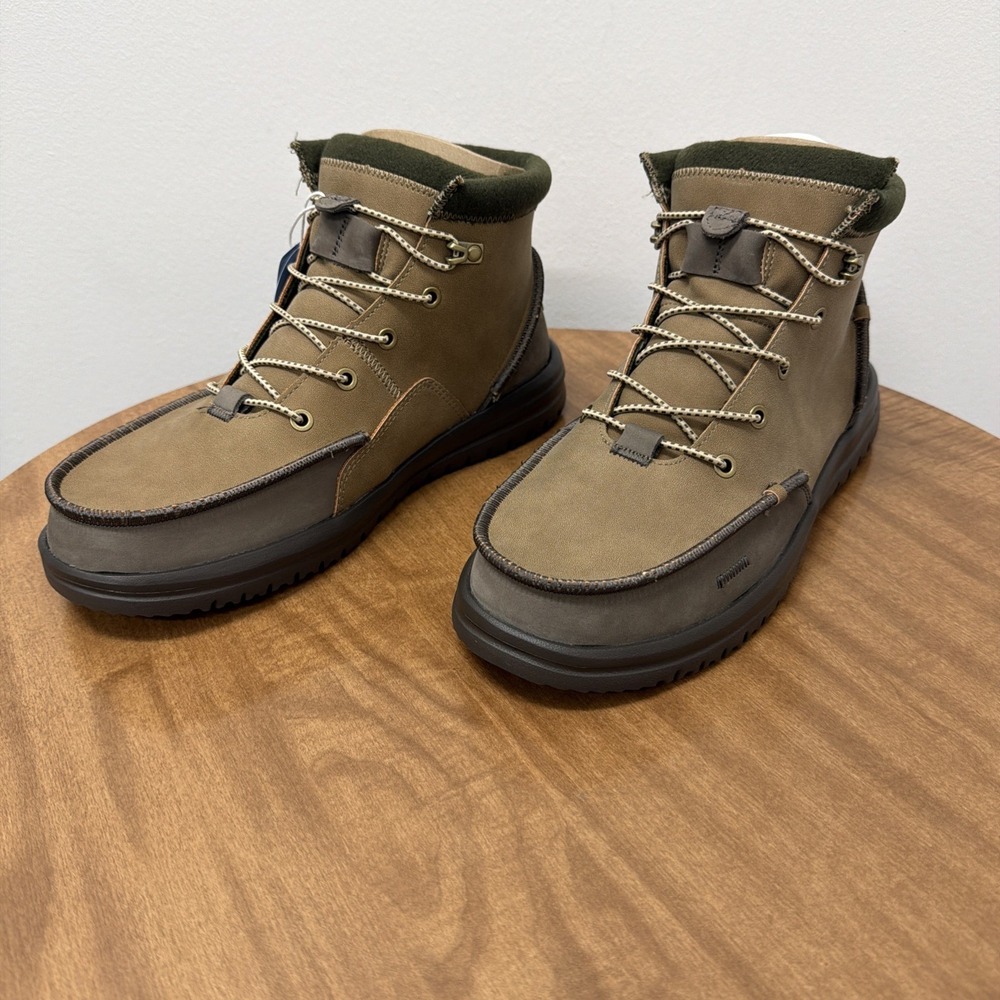 Hey Dude Men's Bradley Classic Tumbled Nut Brown Size 11 lightweight wool